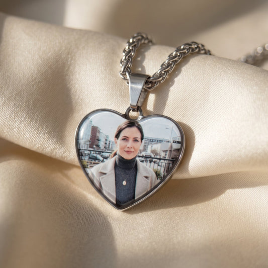Simple Heart | Handmade Sterling Silver Necklace | Custom Photo Necklace